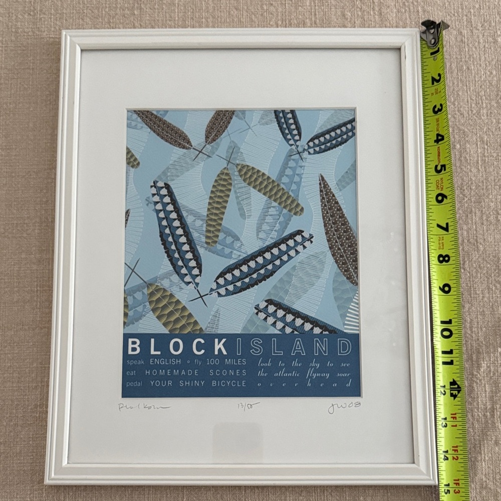 Block Island, RI Atlantic Flyway Matted Art Print, Framed, signed, numbered